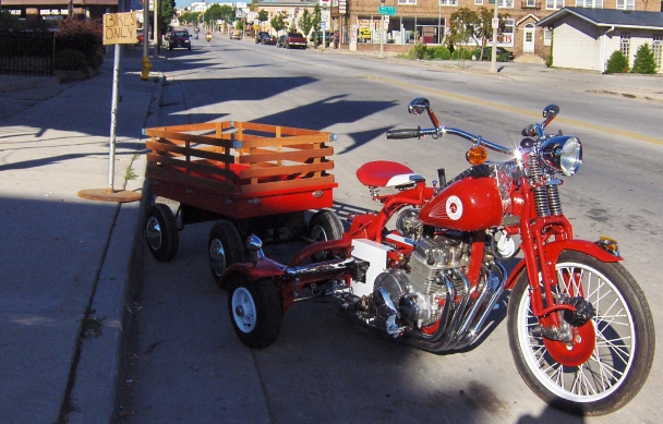 tricycle with wagon attached